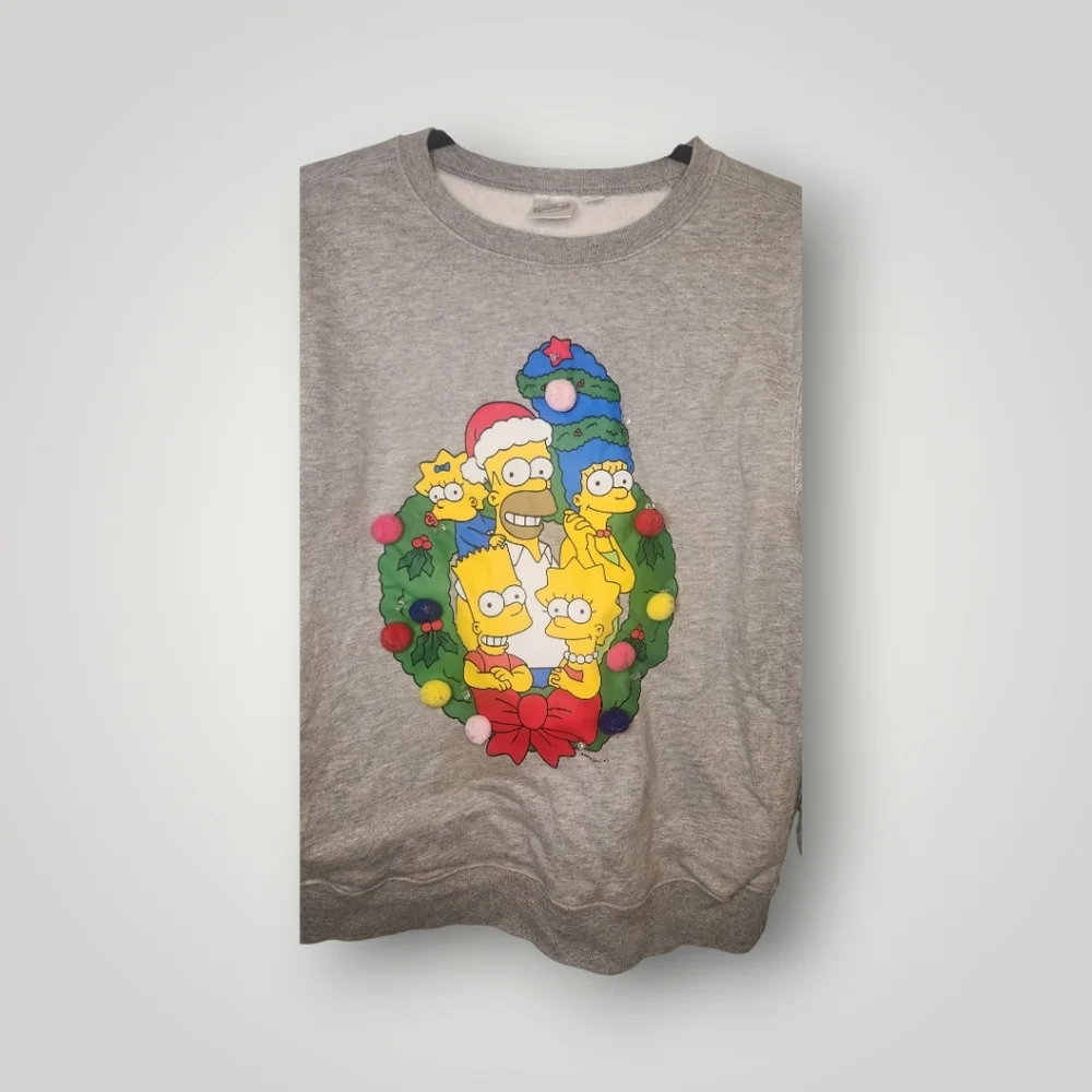 The Simpson festive ugly sweater gray pullover  size L
